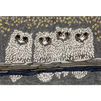 Liora Manne Frontporch Owls Indoor/Outdoor Rug - Grey, 20" By 30"