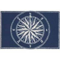 Liora Manne Frontporch Compass Indoor/Outdoor Rug - Navy, 20" By 30"