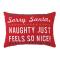 Naughty Feels Nice Emb Vel Pillow