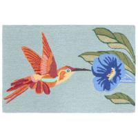 Liora Manne Frontporch Hummingbird Indoor/Outdoor Rug - Blue, 20" By 30"