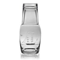 Clipper Ship Etched Bedside Carafe And Glass Set