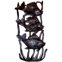 Three Vertical Fish Sculpture