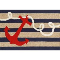 Liora Manne Frontporch Anchor Indoor/Outdoor Rug - Navy, 24" By 36"