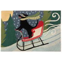 Liora Manne Frontporch Sledding Dog Indoor/Outdoor Rug - Multi, 24" By 36"