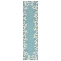 Liora Manne Capri Coral Bdr Indoor/Outdoor Rug - Blue, 24" By 8'