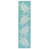 Liora Manne Capri Turtle Indoor/Outdoor Rug - Blue, 24" By 8'