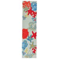 Liora Manne Ravella Ocean Scene Indoor/Outdoor Rug - Blue, 24" By 8'
