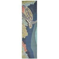 Liora Manne Ravella Akumal Indoor/Outdoor Rug - Blue, 24" By 8'