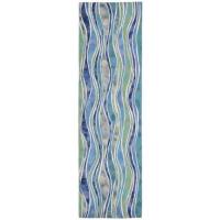 Liora Manne Visions Iii Wave Indoor/Outdoor Rug - Blue, 27" By 8'