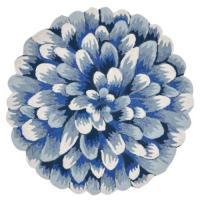 Liora Manne Frontporch Mum Indoor/Outdoor Rug - Blue, 3' Rd