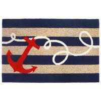 Liora Manne Frontporch Anchor Indoor/Outdoor Rug - Navy, 42" By 66"