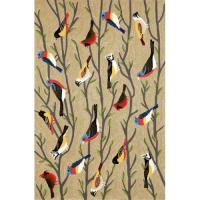 Liora Manne Frontporch Birds Indoor/Outdoor Rug - Natural, 42" By 66"