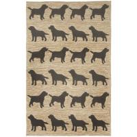 Liora Manne Frontporch Doggies Indoor/Outdoor Rug - Natural, 42" By 66"