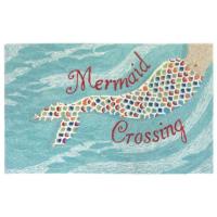 Liora Manne Frontporch Mermaid Crossing Indoor/Outdoor Rug - Blue, 5' By 7'6"