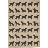 Liora Manne Frontporch Doggies Indoor/Outdoor Rug - Natural, 5' By 7'6"