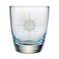Compass Etched Dof Glass Set