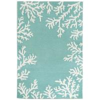 Liora Manne Capri Coral Bdr Indoor/Outdoor Rug - Blue, 7'6" By 9'6"