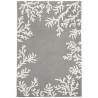 Liora Manne Capri Coral Bdr Indoor/Outdoor Rug - Silver, 7'6" By 9'6"