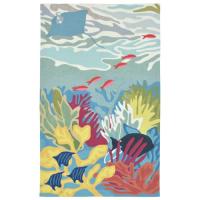 Liora Manne Ravella Ocean View Indoor/Outdoor Rug - Blue, 7'6" By 9'6"