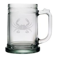 Crab Etched Tankard Beer Mug Set