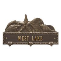 Personalized Sea Shell Hook Plaque, Bronze / Gold