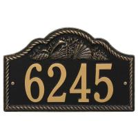 Personalized Rope Shell Arch Plaque Wall, Black / Gold