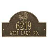 Personalized Adirondack Arch Plaque, Antique Brass