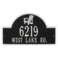 Personalized Adirondack Arch Plaque, Black / White