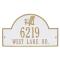 Personalized Adirondack Arch Plaque, White / Gold