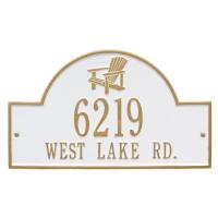 Personalized Adirondack Arch Plaque, White / Gold
