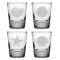 Seashore Etched DOF Glass Mixed Set Of 4