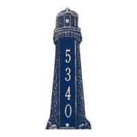 Personalized Lighthouse Vertical Plaque, Dark Blue / White