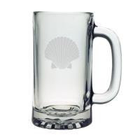 Scallop Shell Etched Sports Beer Mug Set