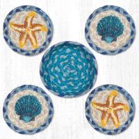 Starfish Scallop Jute Coaster Set
