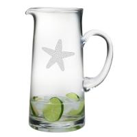 Starfish Etched Tankard Pitcher