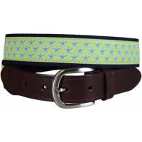 Starfish (Key Lime) Leather Tab Belt