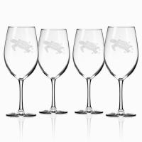 Sea Turtle White Wine Glasses  S/4  18 oz