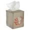 Coral Tissue Box Natural Linen Cover