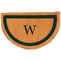 Single Bordered Half Round Monogram Coco Doormat