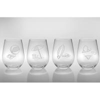 Fun In The Sun Acrylic 16Oz Wine Tumbler Set Of 4