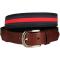 Classic Burgundy Stripe On Navy Belt