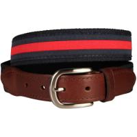 Classic Burgundy Stripe On Navy Belt