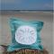 White Applique on Caribbean Blue Base