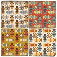 Be Coy Marble Cork Backed Coasters Set Of 4