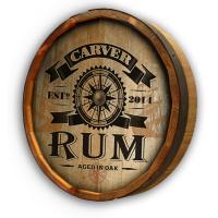 Carver Rum Quarter Barrel Wall Sign Personalized