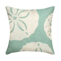 Sand Dollar Aqua Linen Pillow