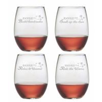 Beach Rules Stemless Wine Glass Assortment S/4