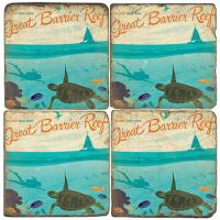 Down Under Marble Coasters S/4