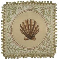 Fan Shell Needlepoint Pillow
