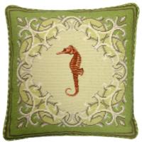Seahorse Needlepoint Pillow